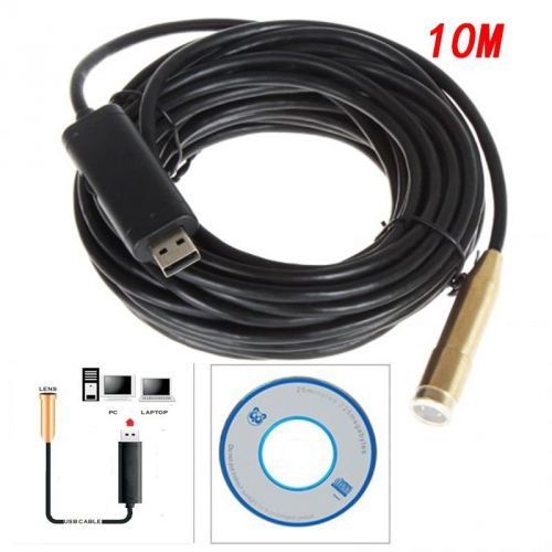 10M/30ft USB Waterproof Borescope Endoscope Inspection Snake Tube Camera 4LED+AA