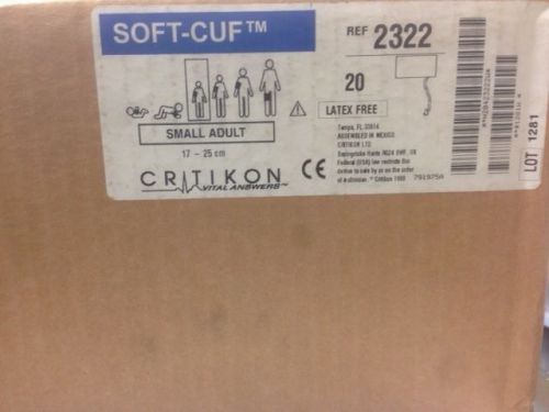 Case of 20 NEW GE Critikon Soft-Cuf BP Cuffs #2322 Small Adults Blood Pressure