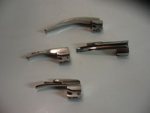 LARYNGOSCOPE BLADE SET: MCINTOSH #2 and 00, MILLER #1 and 00