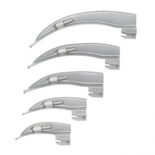 NEW PREMIUM GRADE LARYNGOSCOPE MAC SET OF 5 BLADES EMT ANASTASIA INTUBATION