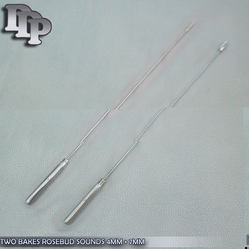 Two pcs bakes rosebud urethral sounds 4mm &amp; 7mm for sale