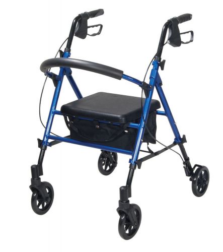 Drive Medical Adjustable Height Rollator, Blue