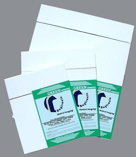 Medium speed green sensitive medical x-ray film - 18 x 24 cm box of 100 sheets for sale
