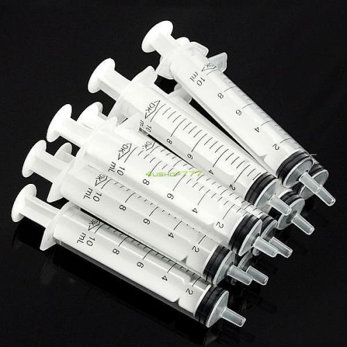 10x Plastic Disposable Syringe 10ml 10cc For Measuring Hydroponics Nutrient