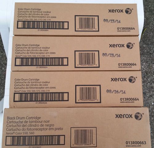 Xerox 550/560 Drum Set - 3 Color 013R00664, 1- Black 013R00663.