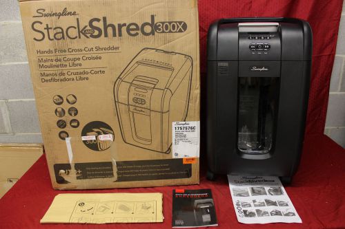 Swingline paper shredder, stack-and-shred 300x hands free, super cross-cut 300sh for sale