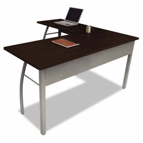 Linea Italia Trento Line L-Shaped Desk, 59w x 59d x 29-1/2h, Mocha (LITTR737MOC)