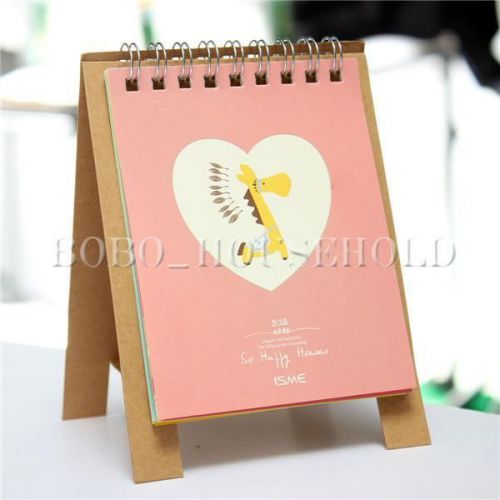 2015 Mini Paper Office Desktop Planner Flip Monthly Desk Pad Calendar Heart