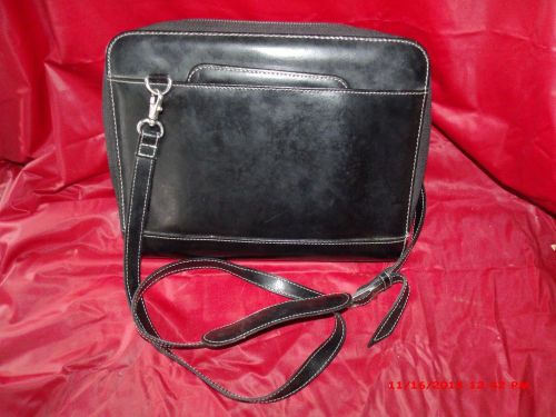 2001 DAY TIMER ORGANIZER - BLACK LEATHER -  10.5&#034; X 8.5&#034; - PLEASE SEE PICTURES