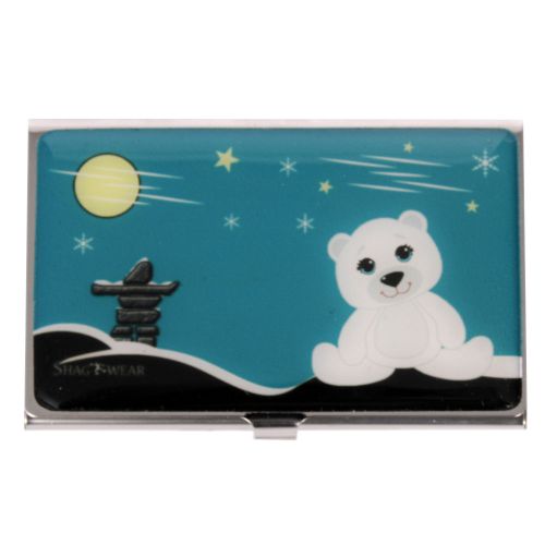 New business card / credit card holder by shagwear blue polar bear for sale