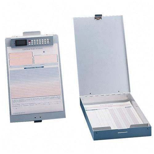 Saunders Aluminum Portable Desktop with Calculator &amp; Storage for 8 1/2 x 12