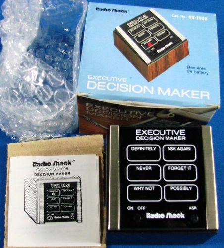 NEW RadioShack Executive Decision Maker Desktop 1980&#039;s Magic 8 Ball Retro LED