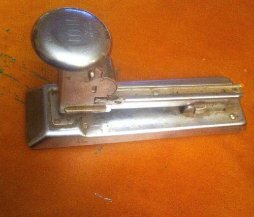 Vintage 1930s 40s Industrial machine Age Ace  Pilot Chrome Stapler 402~WORKS~