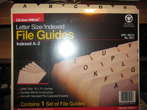 Globe-Weis No. 9521   Manila Self Tab File Guides - A - Z