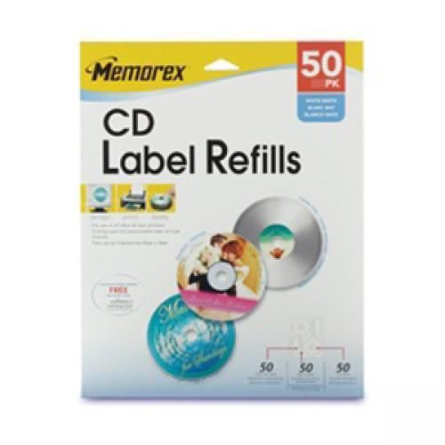 Memorex white cd labels - 50 label 32020412 for sale