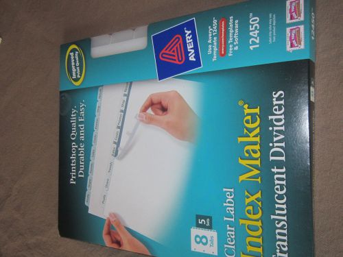 Index Maker Translucent Dividers Templates Avery 12450 Printshop Clear Label