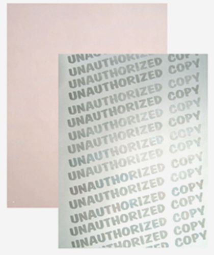 Item RedU65 Security Paper, Letter Size, Safety Anti Copy 8.5&#034; x 11&#034; 65lb Cover