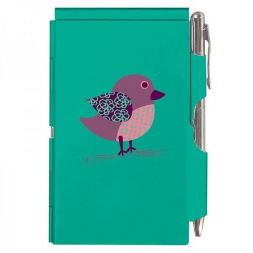 Wellspring Mint Bird Flip Notes with Retractable Pen