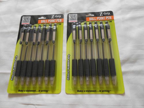 14 z grip ball point pens black ink in 2 packs MEDIUM POINT 1.0MM