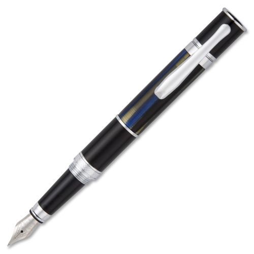 Monteverde Mini Jewelria Stripe Fountain Pen - Medium -Black Ink -Blue -1 Ea