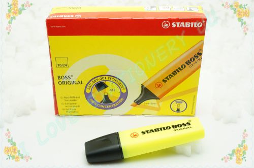 STABILO BOSS TEXTLINER FLUORESCENT HIGHLIGHTER PEN (YELLOW) 10 PIECE