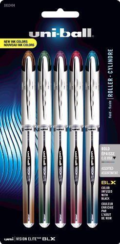 Uni-ball Vision Elite Blx Rollerball Pens - Bold Pen Point Type - 0.8 (1832404)