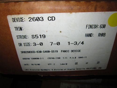 Precision hardware phi trim 2603 cd  3r02603cd finish 630 for sale