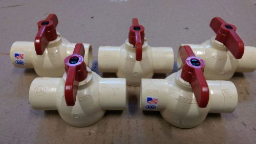 LOT OF 5 1&#034; CPVC CTS Socket x Socket Ball Valves CBV100-S FREE SHIPPING X5