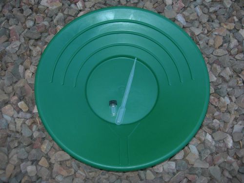 Gold Pan Panning 14&#034; High Impact Plastic GREEN Prospecting + FREE SNUFFER &amp; VIAL