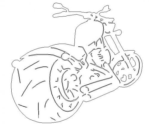 Chopper motorcycle CNC cutting .dxf format file for plasma, waterjet, laser