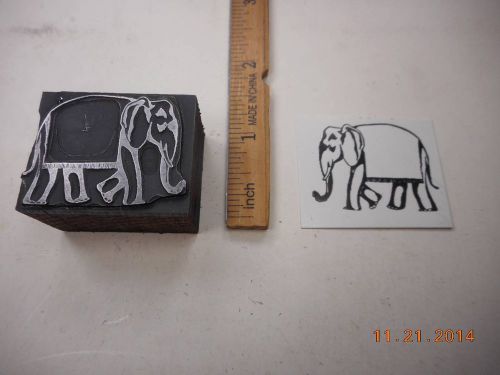 Letterpress Printing Printers Block, Circus Elephant wearing Blanket