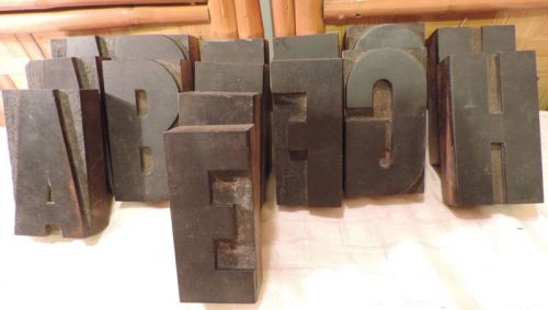 Vintage wood letterpress 61  letters upper case 3 1/4” - 85mm for sale