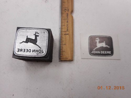 Printing Letterpress Printers Block, John Deere Emblem w Solid Background