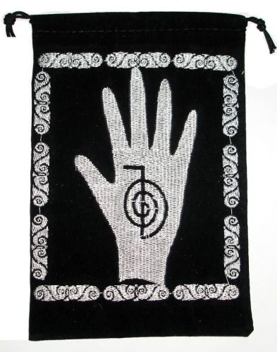 Pouch - xl cho ku rei - velour - reiki hand symbol for sale