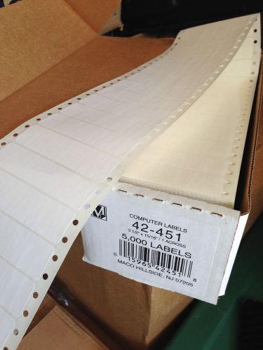 9 Cases MACO 3 1/2&#034; x 15/16&#034; Computer Labels 42-451  5,000x9=45,000 Labels