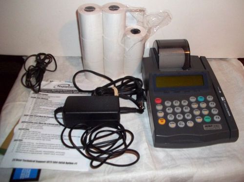 NURIT 2085 CREDIT CARD PAYMENT TERMINAL MACHINE W/ 8 ROLLS PAPER VG