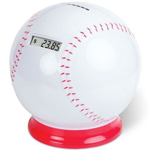 New timothy baseball coin counting piggy bank - count coins and save money - 6.2 for sale
