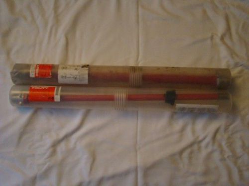 2 Hilti DD-EC1 7/8&#034; x 24&#034; &amp; 1.25&#034; x 24&#034; Drill Bits, DD-C 22/600 T2 &amp; DD-C 1 T2