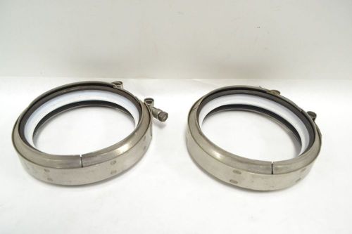 Lot 2 process systems 3235293 adjustable clamp size 4in stainless steel b280934 for sale