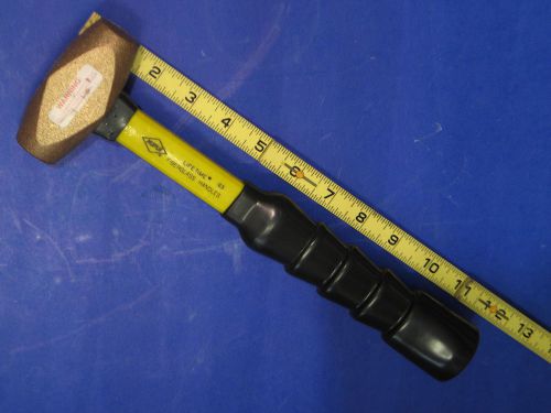 Nupla  nonmarring  brass  hammer  1.96  lbs.  o&#039;all  wt.  lbs.  1&#034;  face  dia. for sale