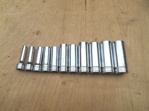 Snap-on  3/8&#034; drive 6 point deep socket set , sfs series , 11 pcs. for sale