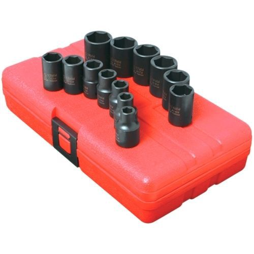 Sunex 3358 13 Piece 3/8&#034; Drive Standard Metric Impact Socket Set