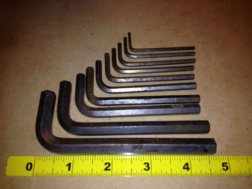 Lot of 10 different holo krome 3/8&#034;-3/32&#034;  allen wrenches, made in usa for sale