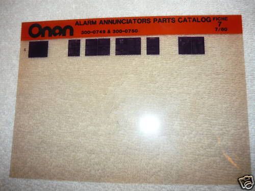 Onan Alarm Annuciators 300-0749 300-0750 Parts Manual M