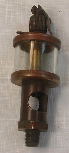 VINTAGE ORIGINAL BRASS HIT &amp; MISS STEAM ENGINE SIGHT GLASS OILER LONERGRAN  #3