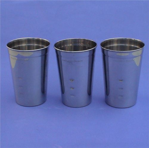 3 Hamilton Beach Stainless Steel Malt Milk Shake Mixer Cups