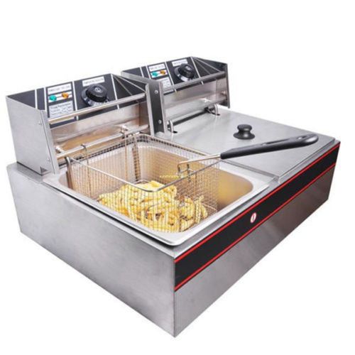 5000w 12l electric countertop deep fryer dual tank basket commercial restaurant for sale