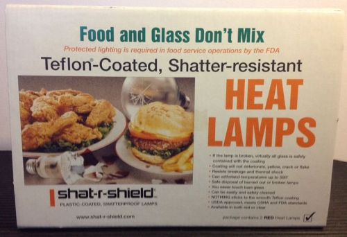 2) new shat-r-shield 250br40/red heat lamps teflon coated shatter resistant lot2 for sale