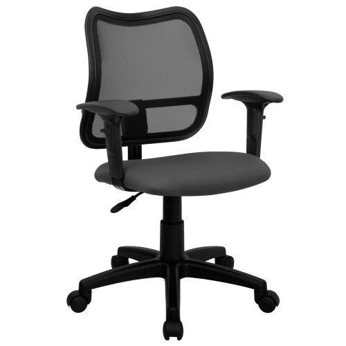 Flash furniture wl-a277-gy-a-gg mid-back mesh task chair with gray fabric seat a for sale