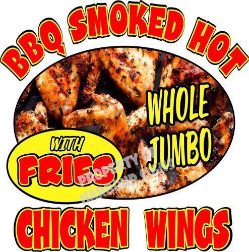Bbq smoked hot chicken wings fries whole jumbo 24&#034; decal concession food truck for sale